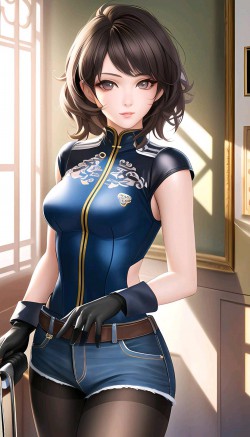 漂亮的二次元热裤美女